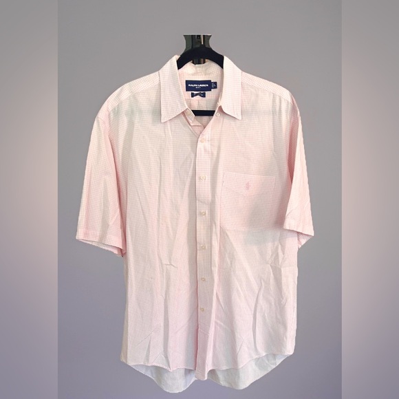 NWOT Ralph Lauren Preppy Golf Tilden 100% Cotton Pink Check Short Sleeve Shirt L - Picture 1 of 6